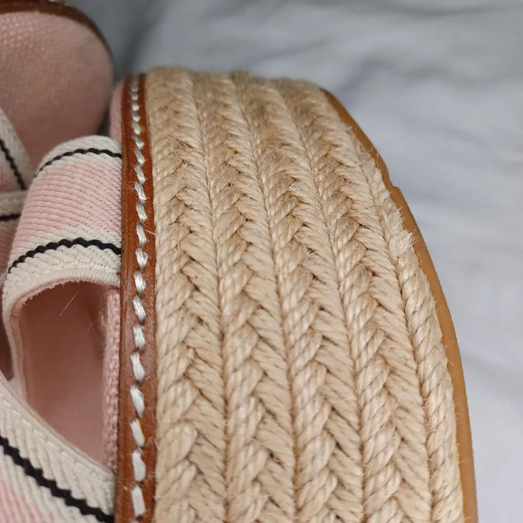 Women's Pink Tory Burch Blush Frieda Espadrille Platform Sandal sz 8.5 - Picture 16 of 16